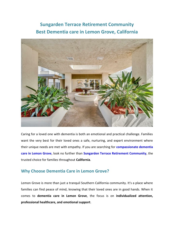 sungarden terrace retirement community best