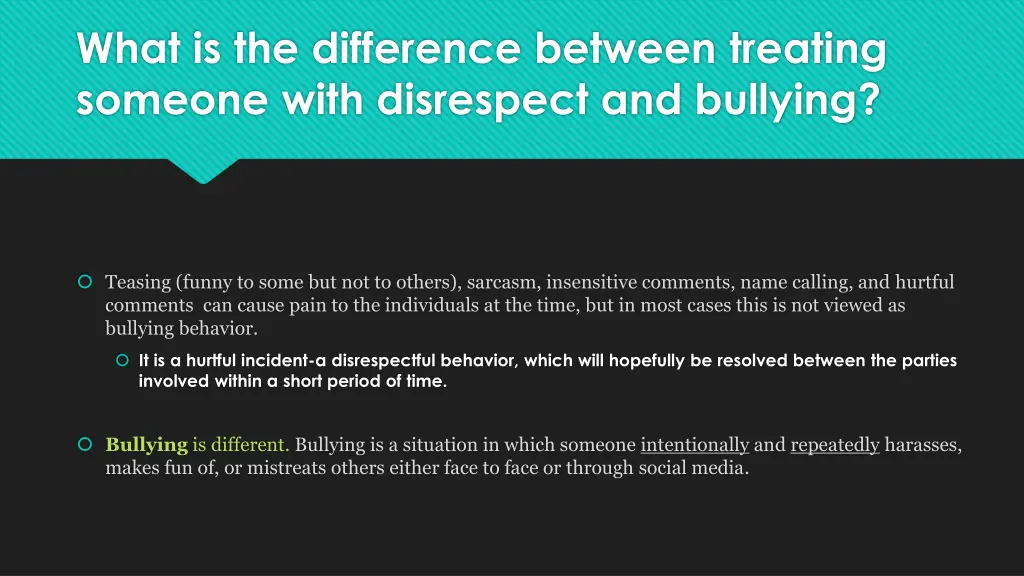 what is the difference between treating someone