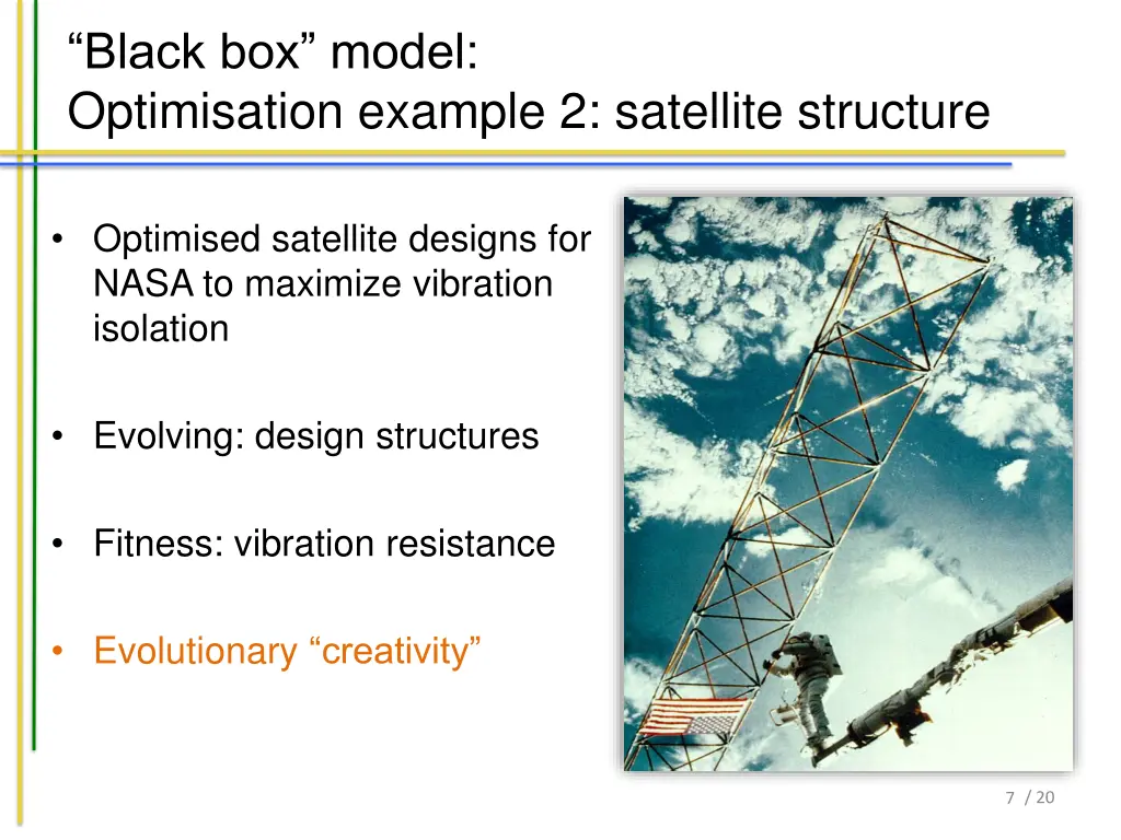 black box model optimisation example 2 satellite
