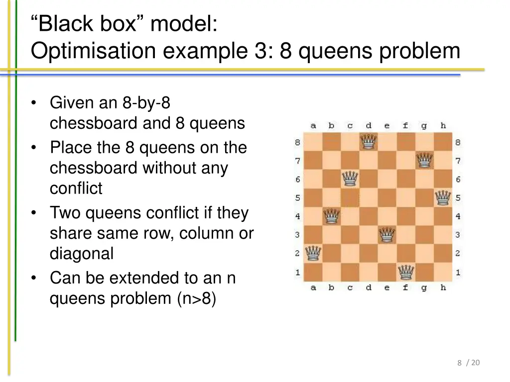 black box model optimisation example 3 8 queens