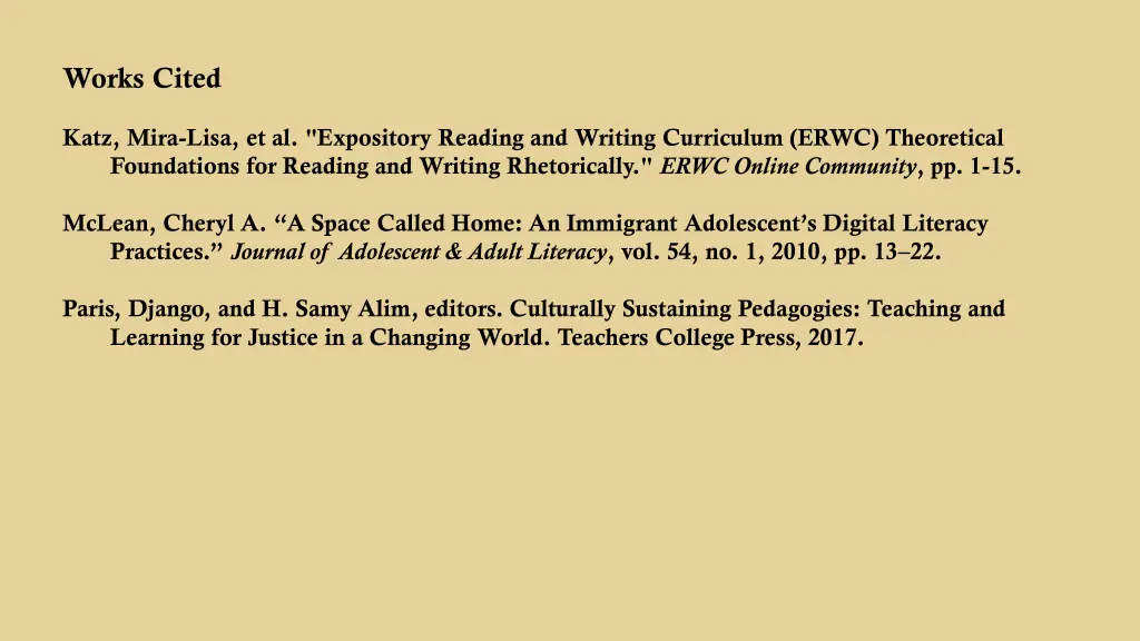 works cited