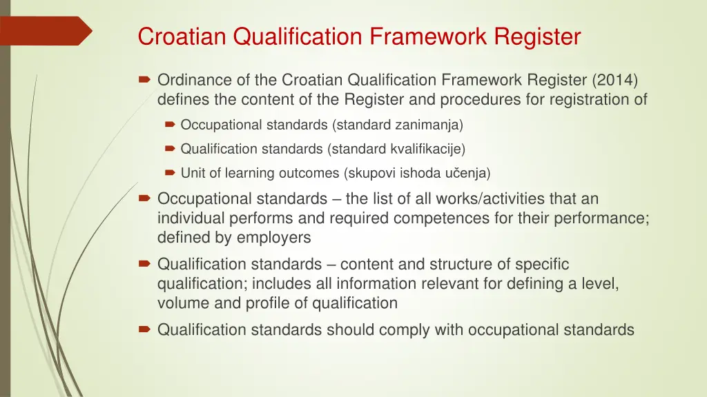 croatian qualification framework register