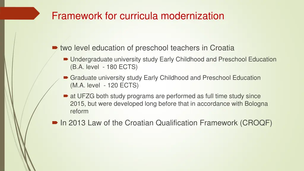 framework for curricula modernization