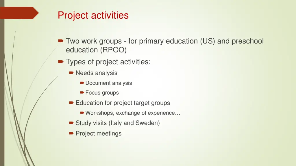 project activities