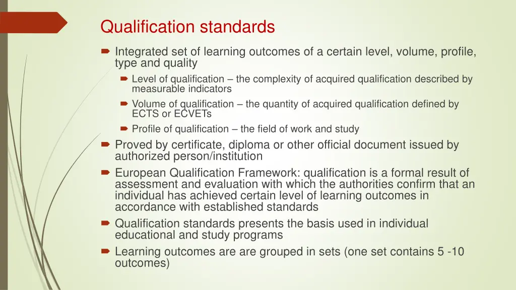 qualification standards