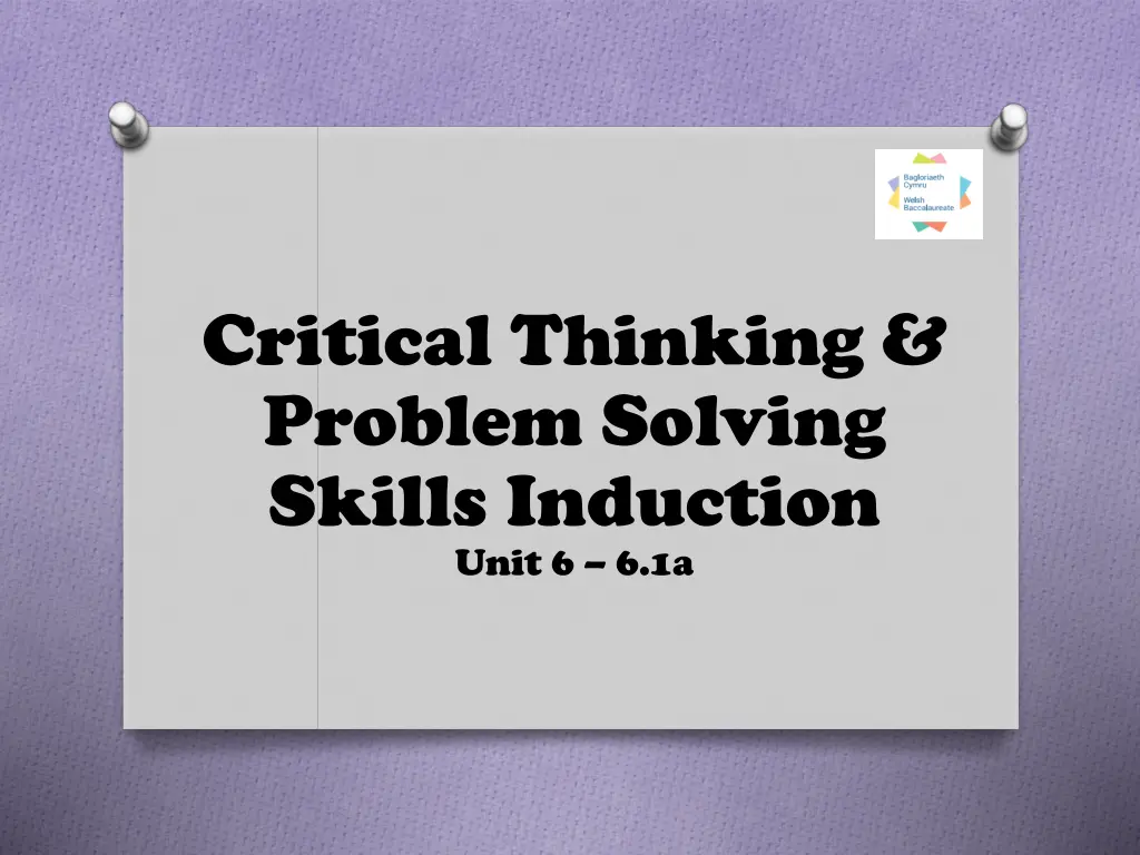 critical thinking problem solving skills