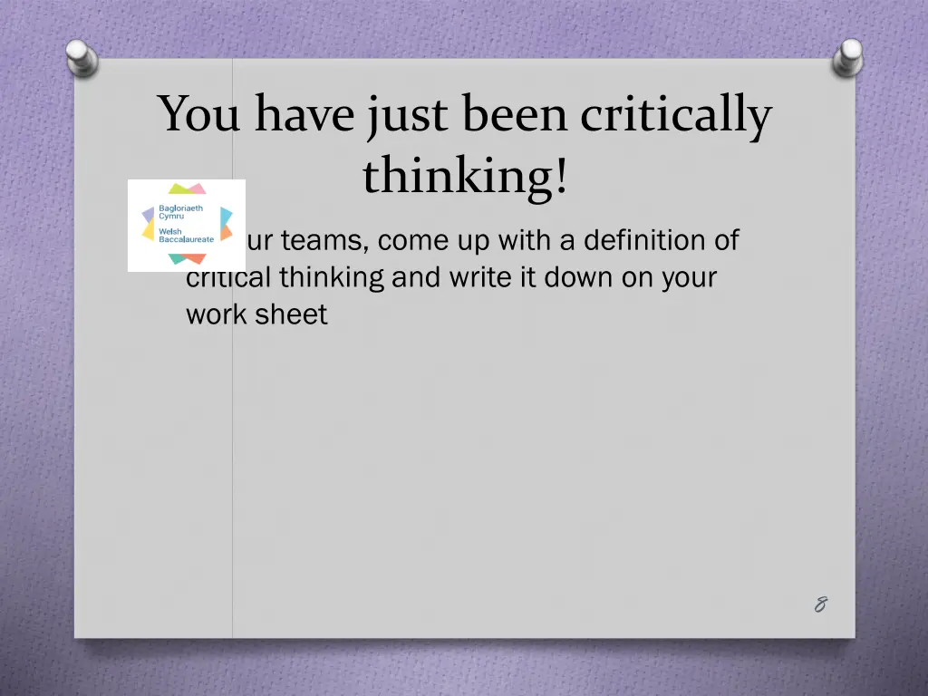 you have just been critically thinking
