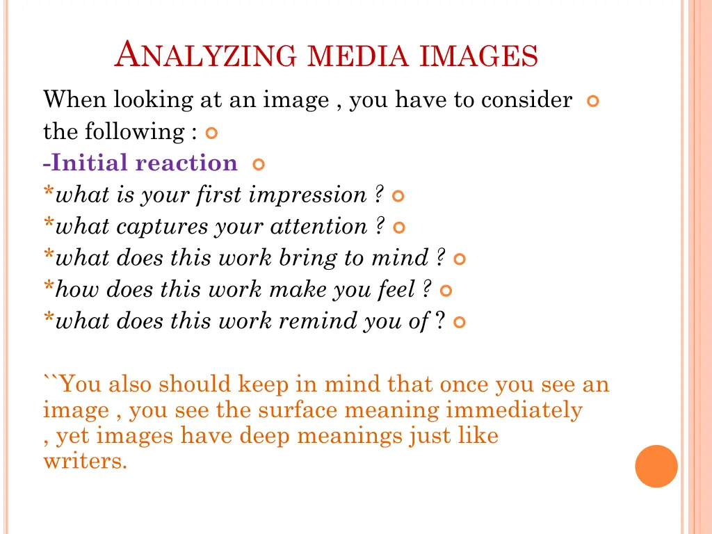 a nalyzing media images when looking at an image