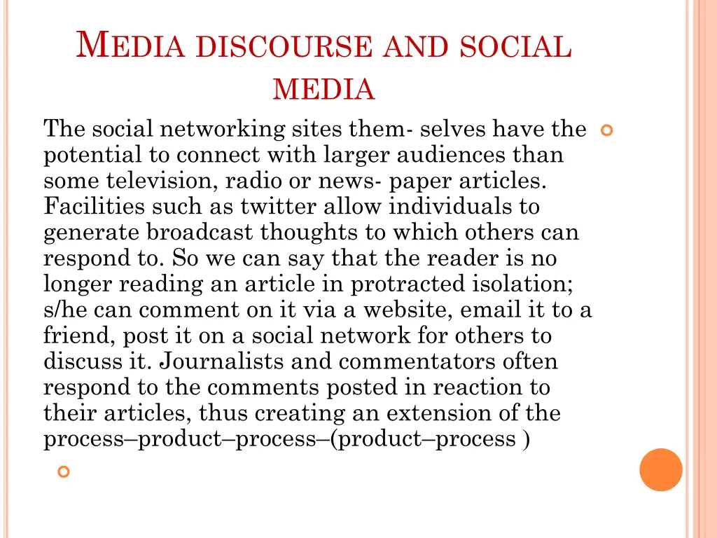 m edia discourse and social media the social