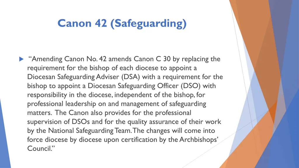 canon 42 safeguarding