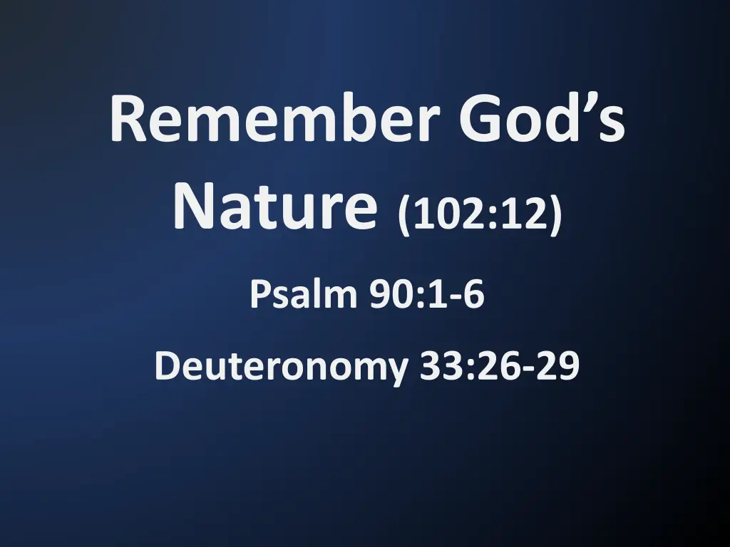 remember god s nature 102 12