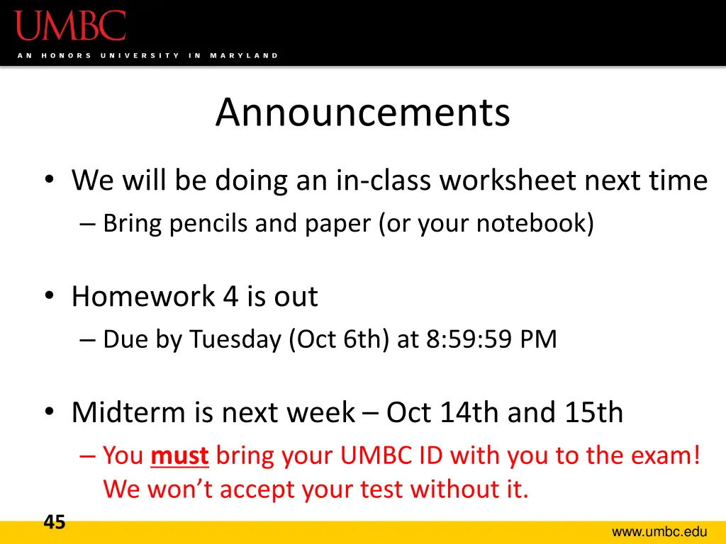 announcements