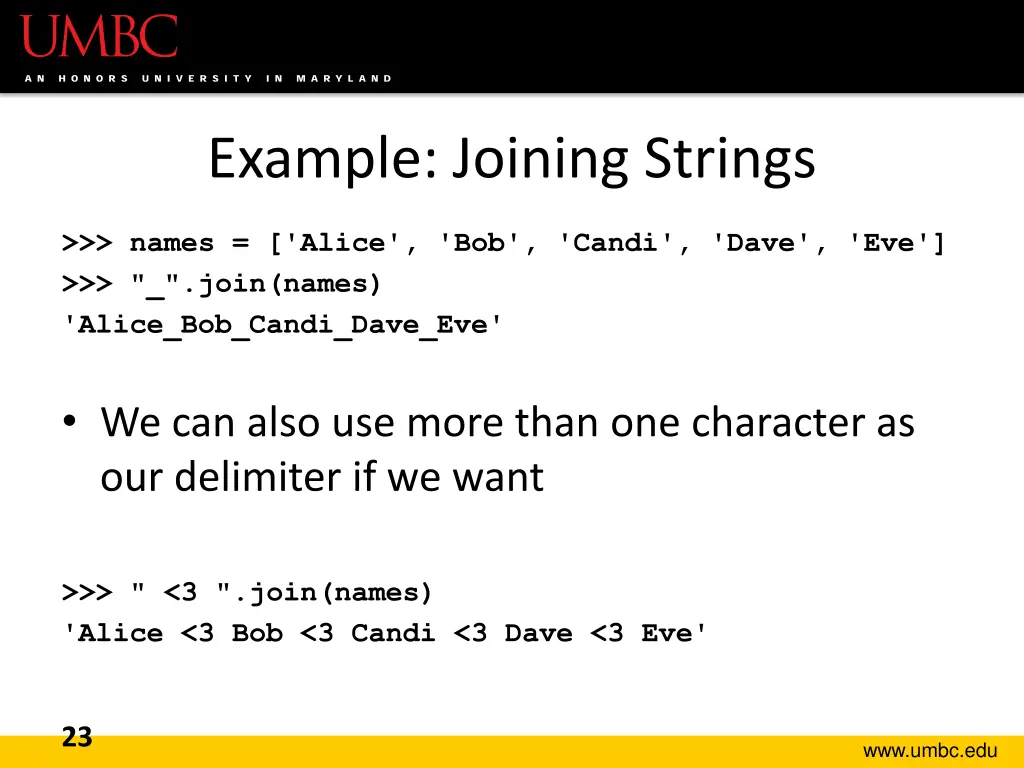 example joining strings