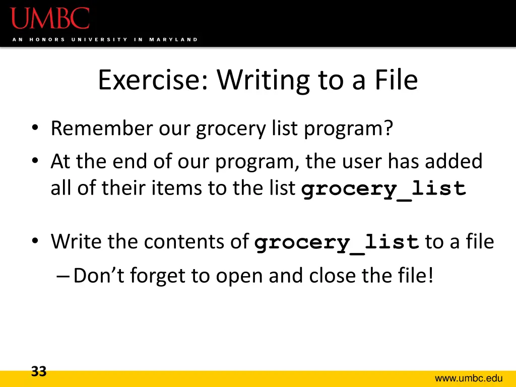 exercise writing to a file
