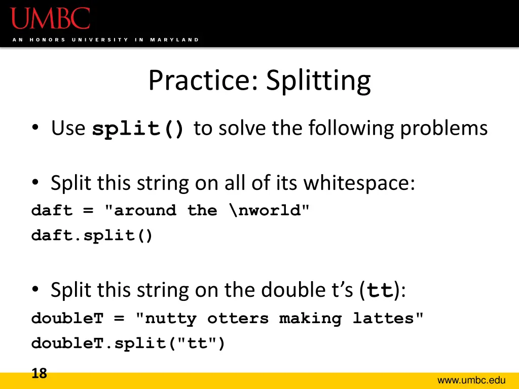 practice splitting 1