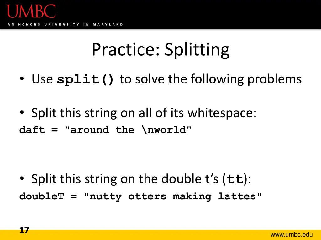 practice splitting