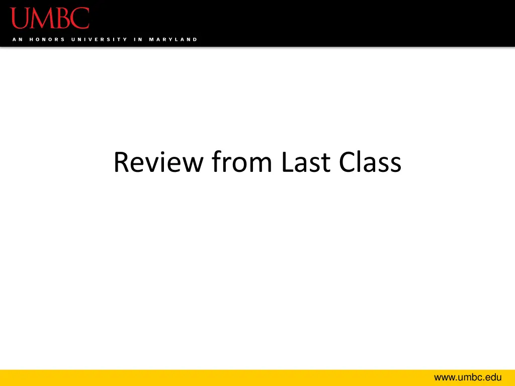 review from last class