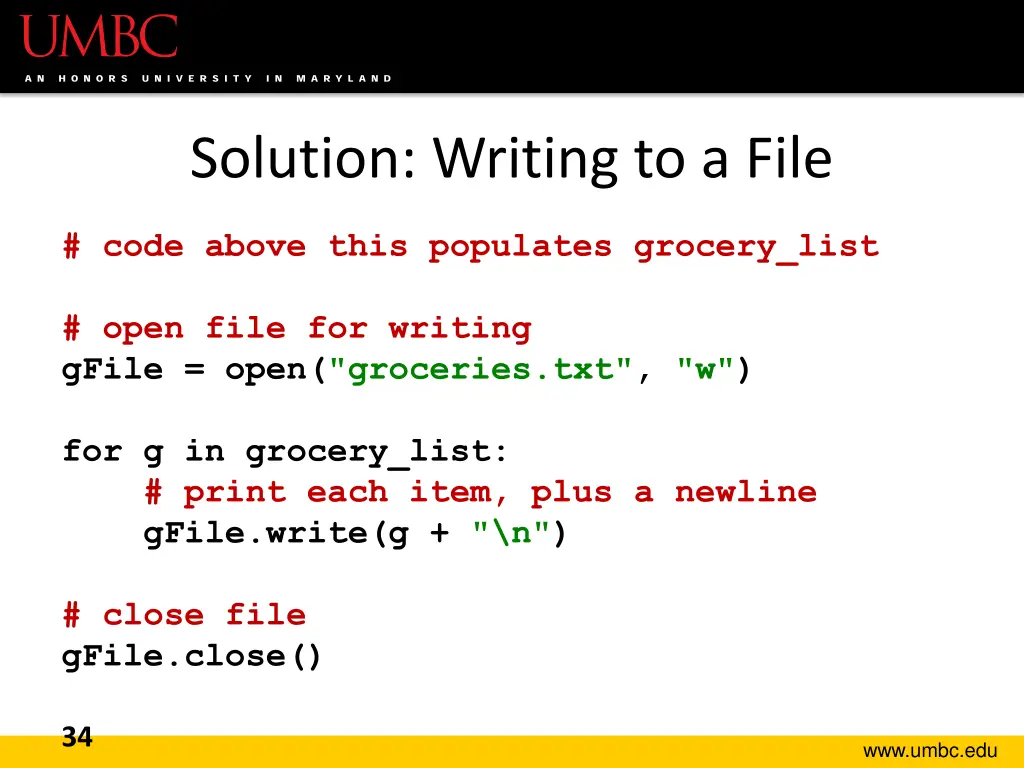 solution writing to a file