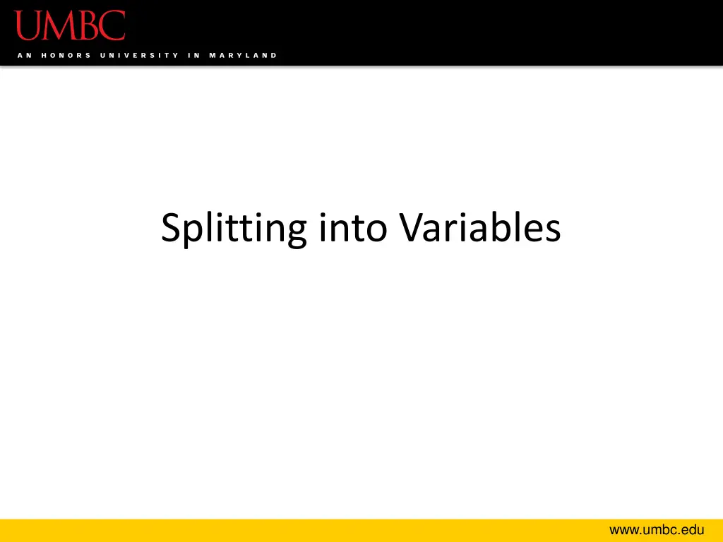 splitting into variables