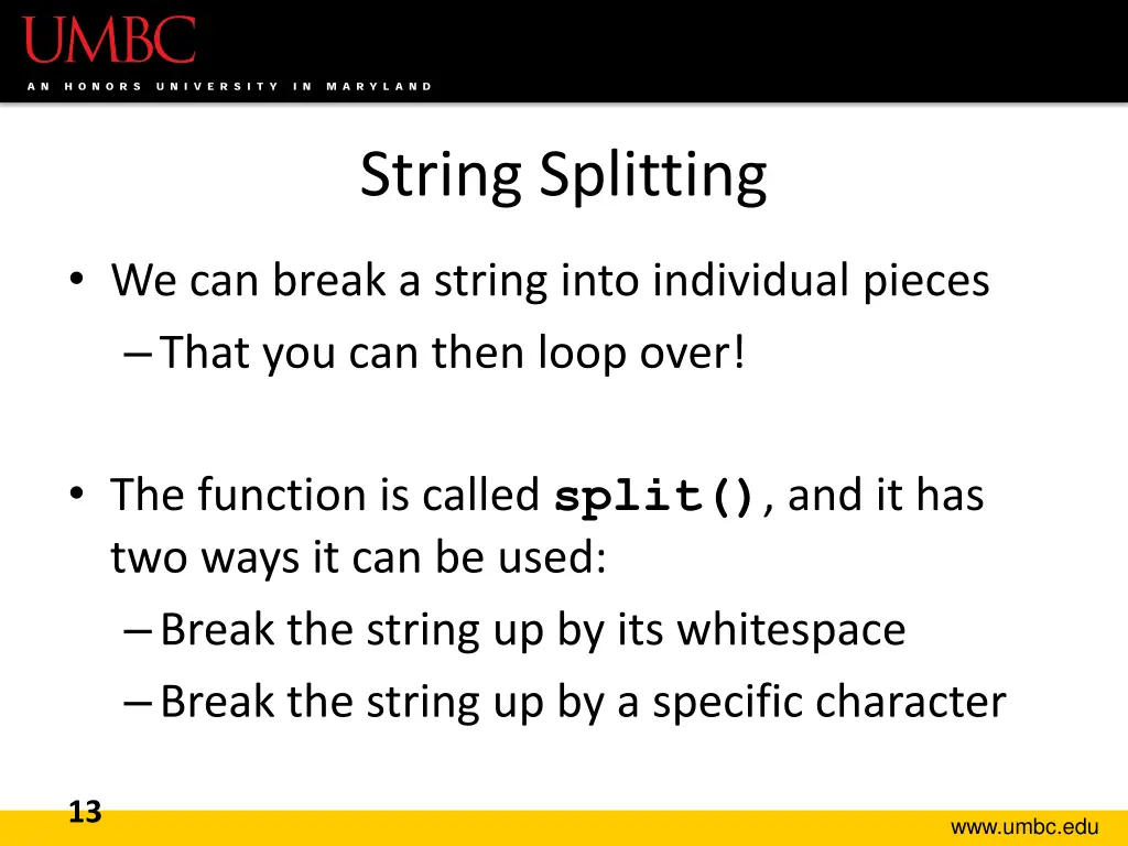 string splitting 1