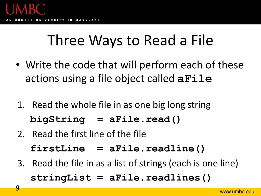three ways to read a file 1