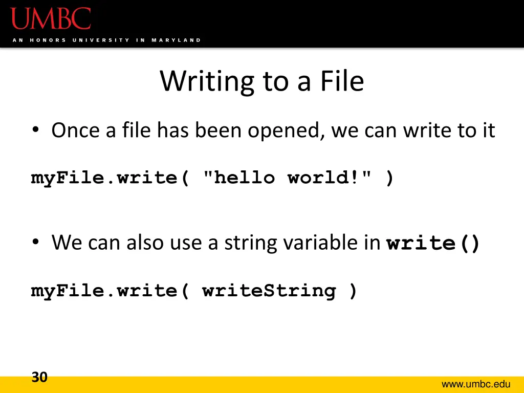 writing to a file