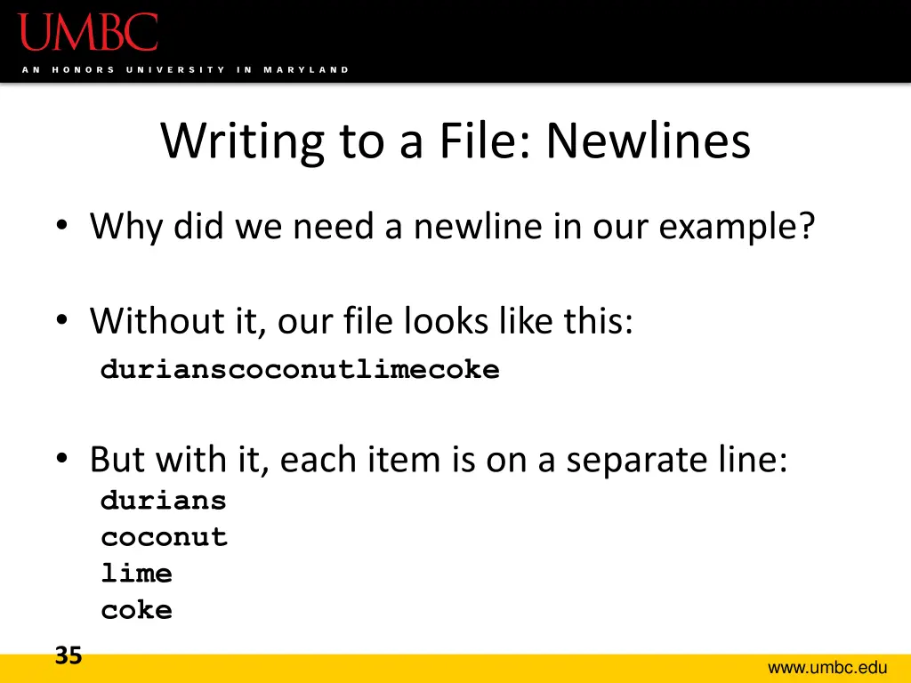 writing to a file newlines