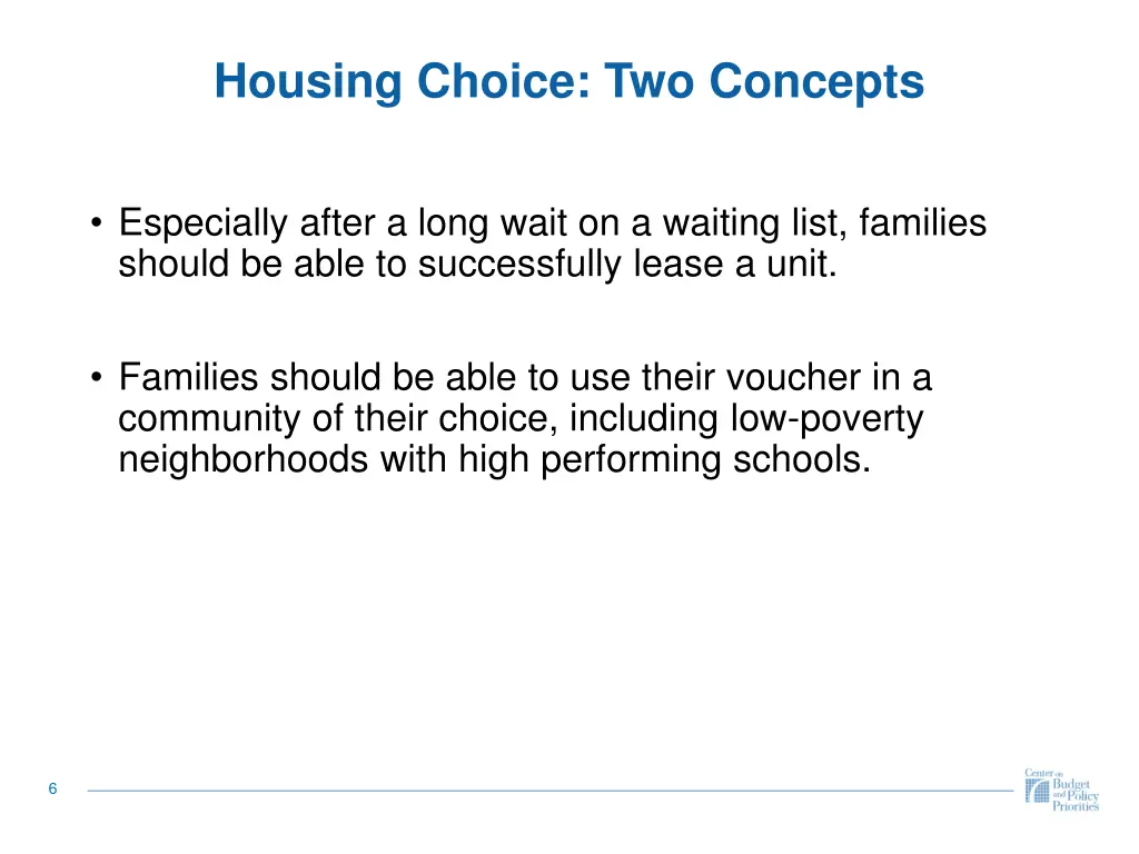 housing choice two concepts