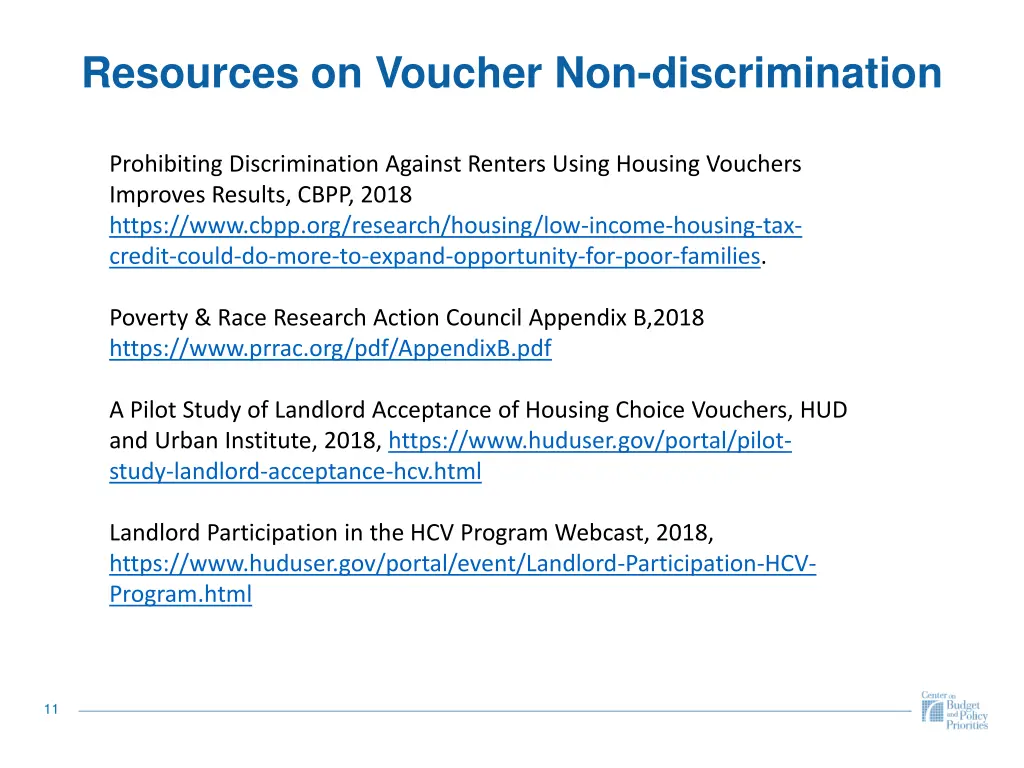 resources on voucher non discrimination