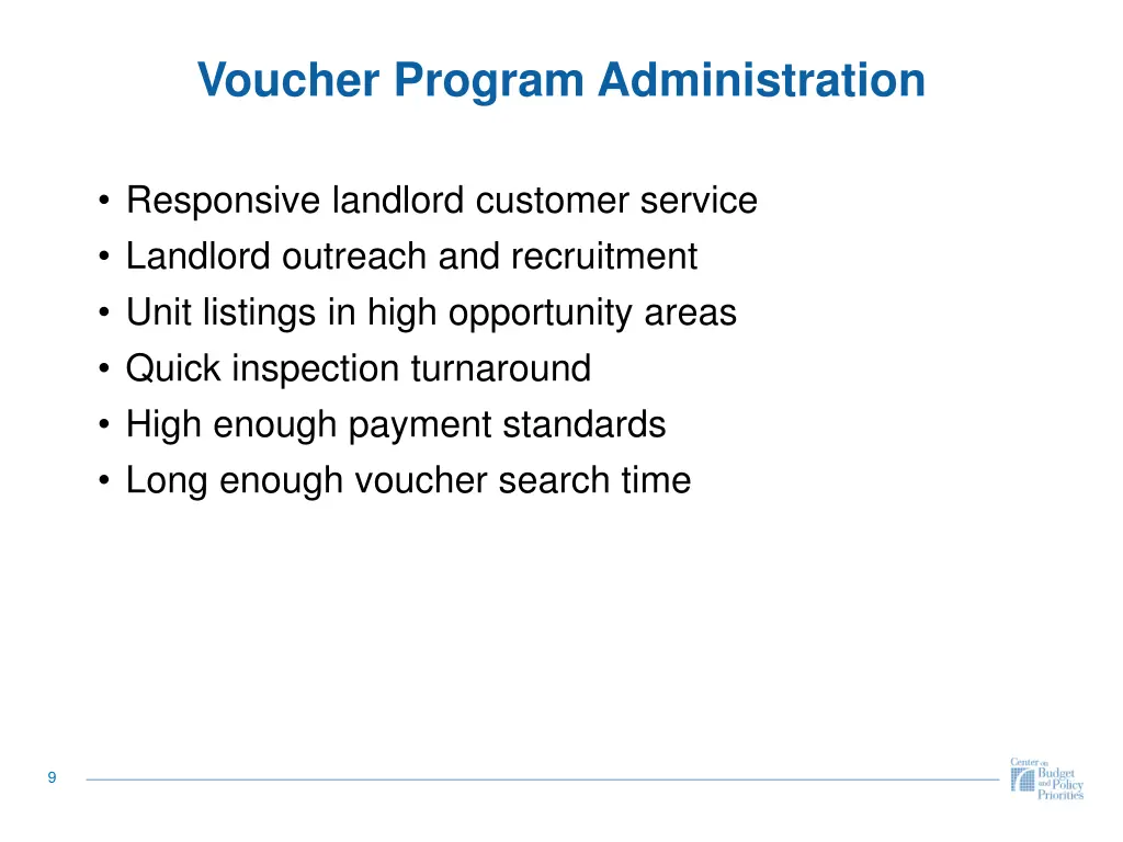 voucher program administration
