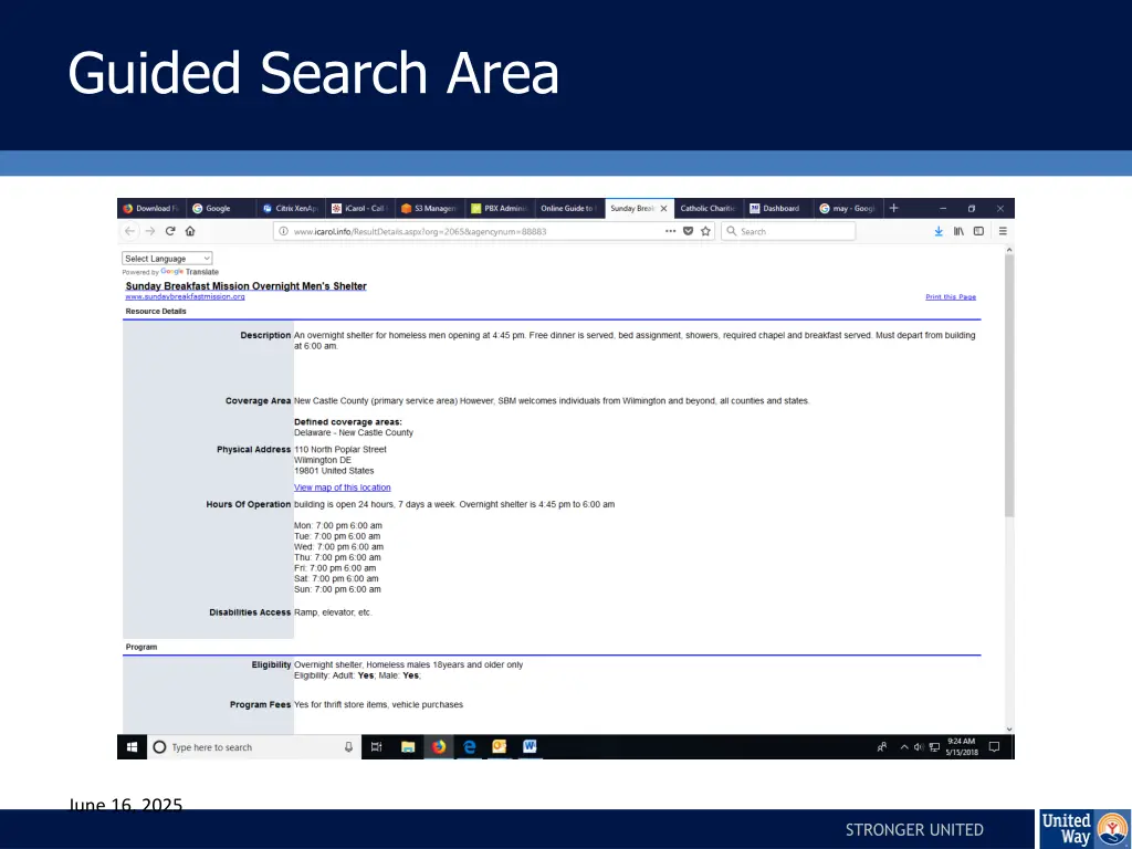 guided search area 1