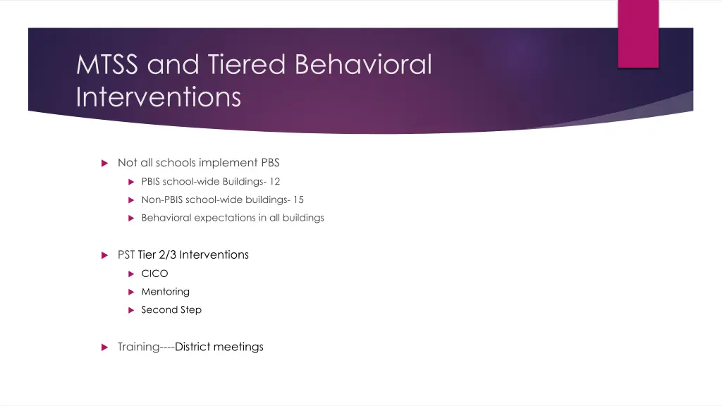 mtss and tiered behavioral interventions