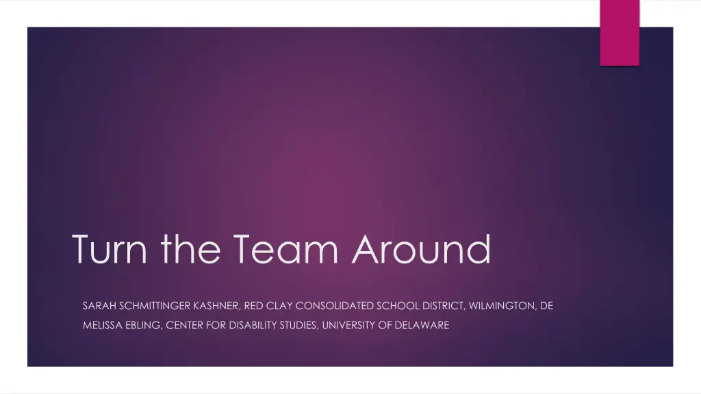 turn the team around