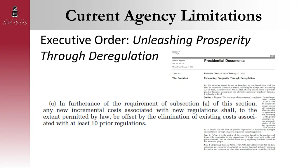 current agency limitations 1