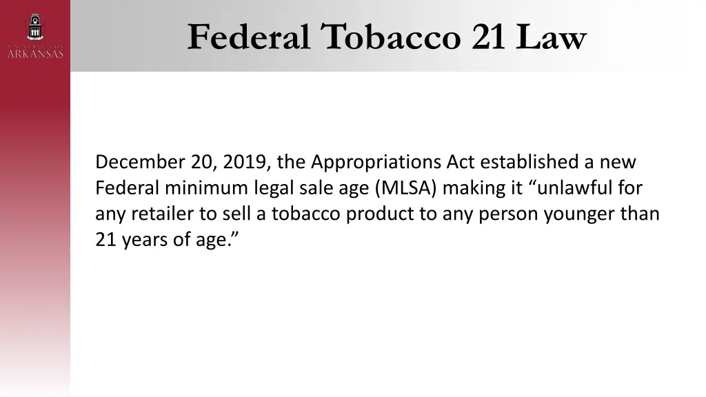 federal tobacco 21 law