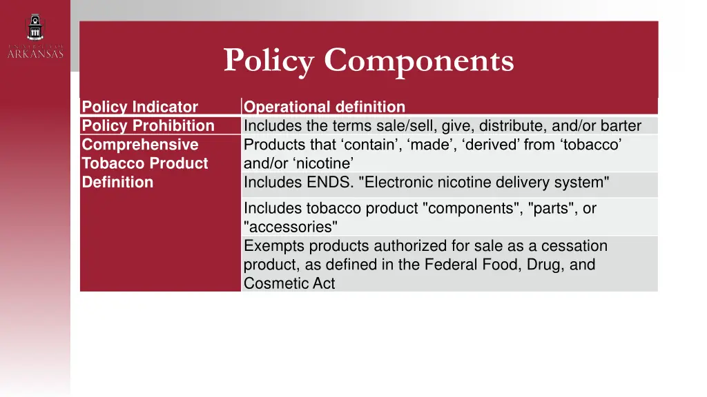 policy components 2