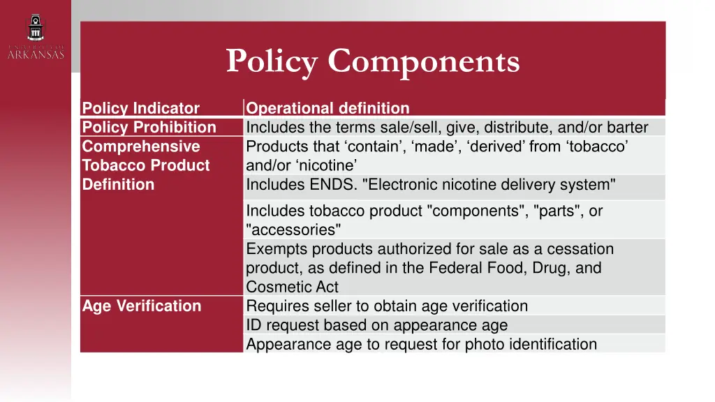 policy components 3
