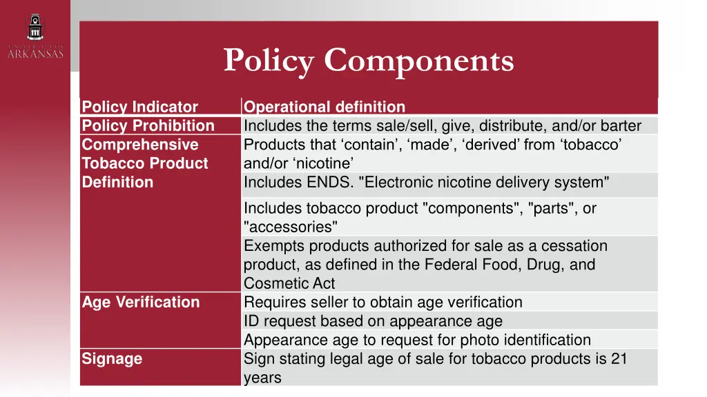 policy components 4