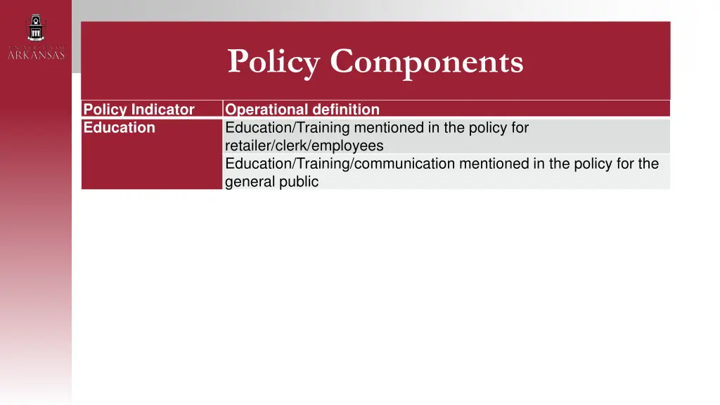 policy components 7