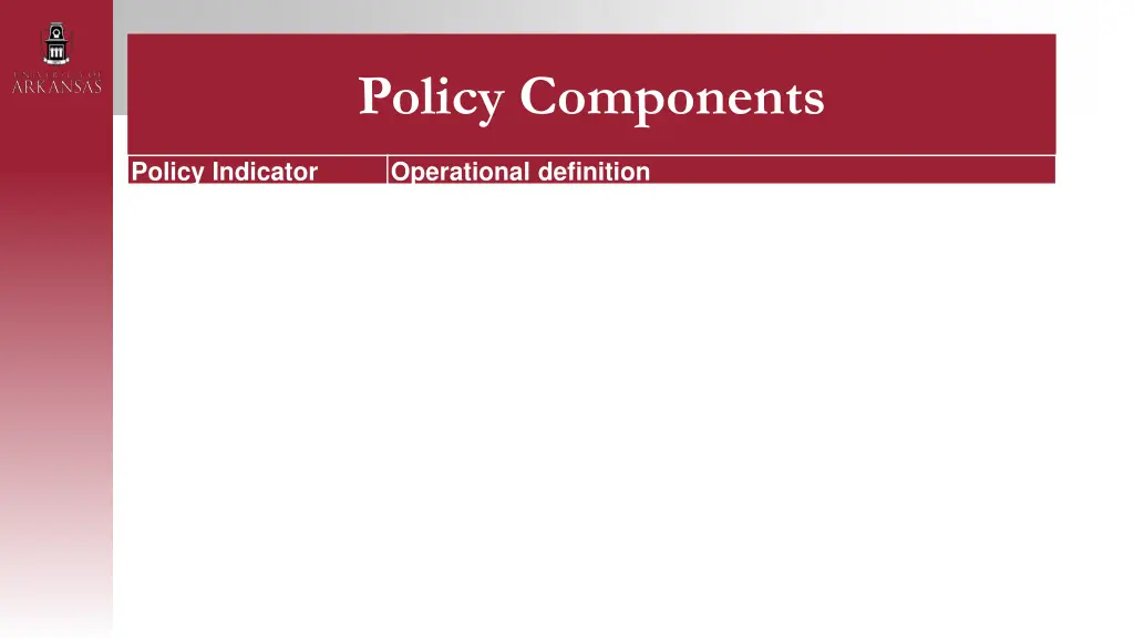 policy components