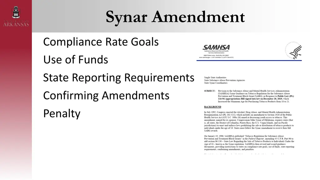 synar amendment 1