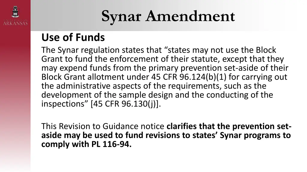 synar amendment 2