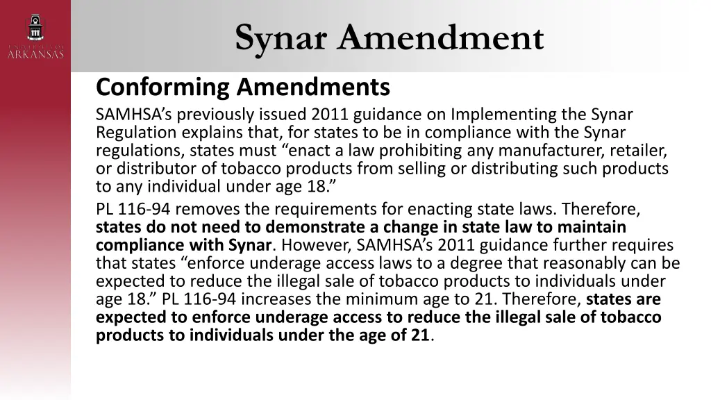 synar amendment 4
