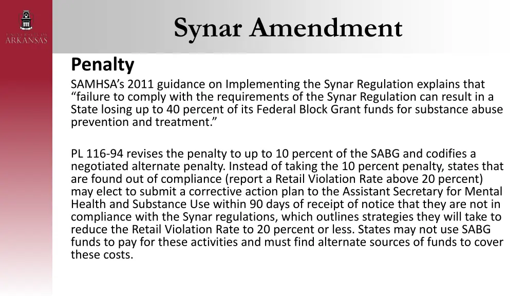 synar amendment 5