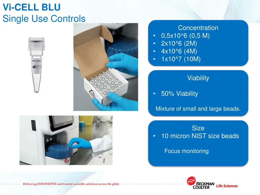 vi cell blu single use controls