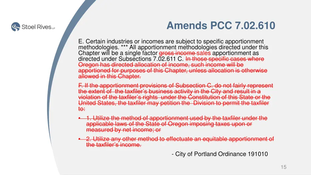amends pcc 7 02 610 3