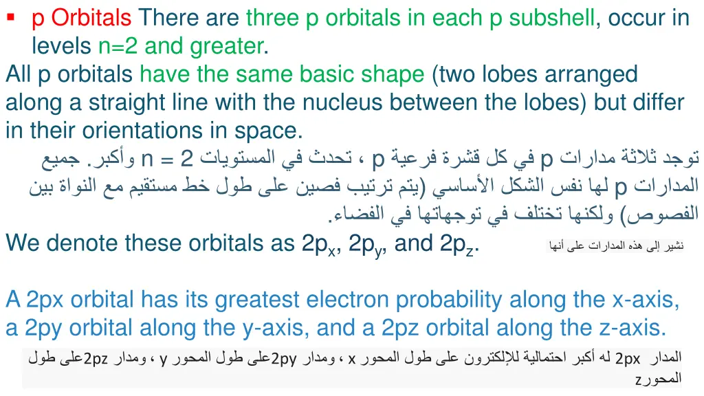 p orbitals there are three p orbitals in each
