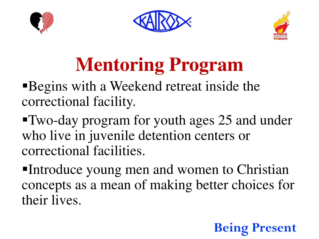 mentoring program begins with a weekend retreat
