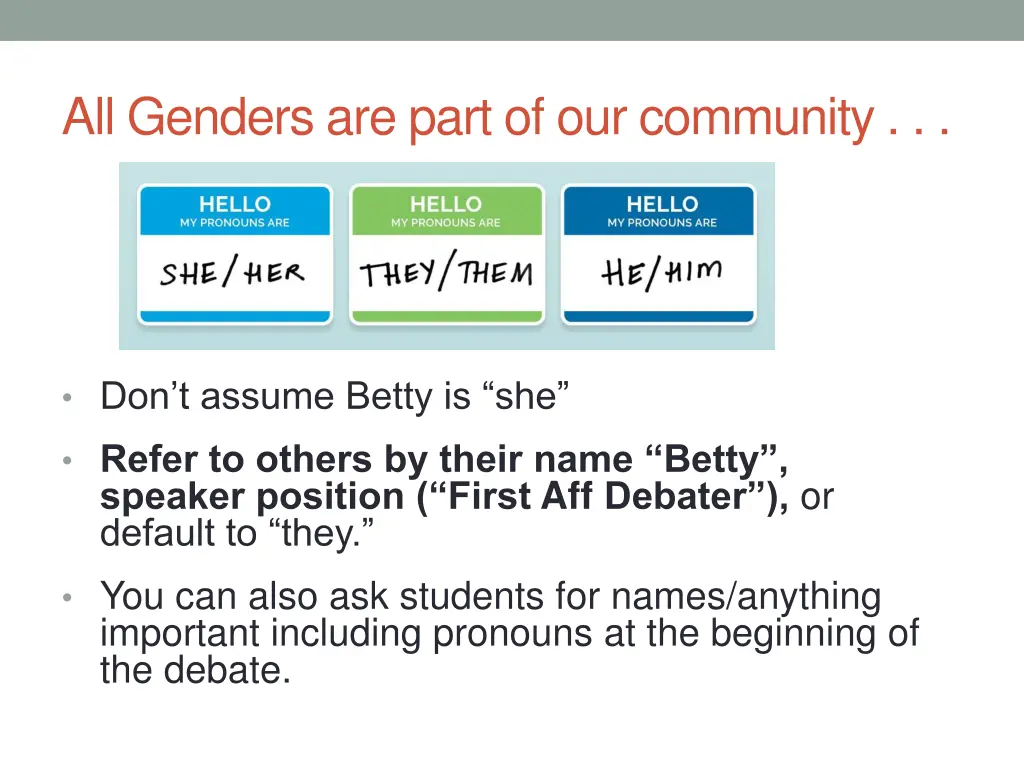 all genders are part of our community
