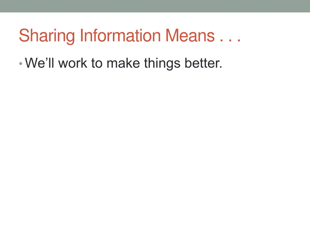sharing information means